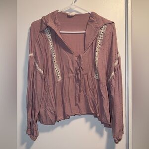 Hem & Thread Dusty Pink Lace Blouse